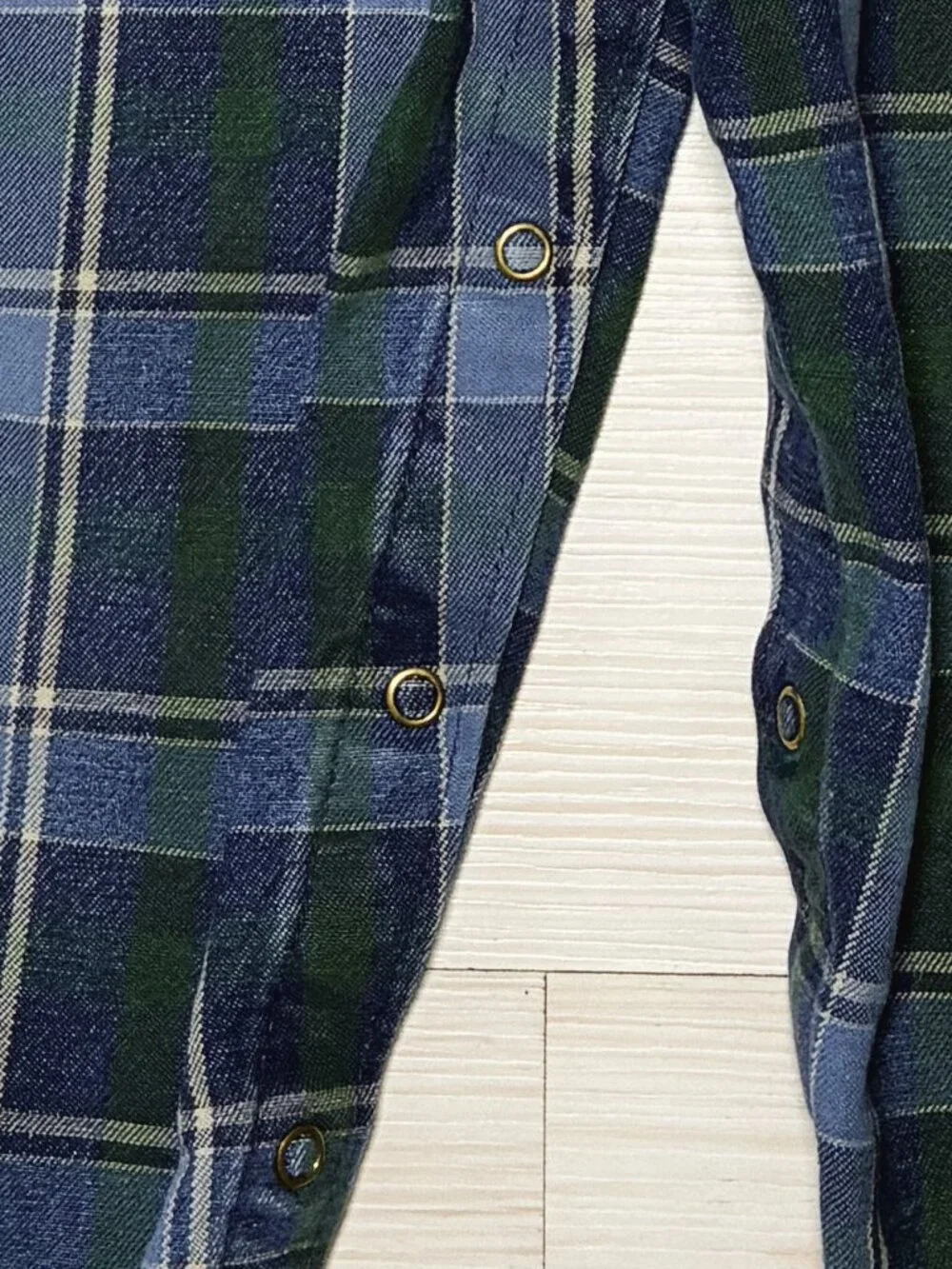 Vintage OshKosh B'gosh Plaid Overalls 24M Blue Green Tartan ength as your toddle